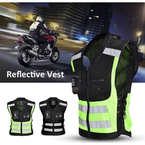 Motorcycle Reflective Sleeveless Jacket Safety Protection Reflective Running Cycling Vest Ultra Light Comfortable