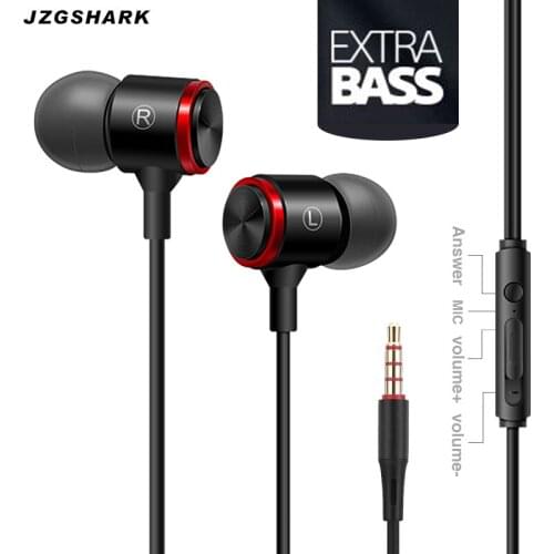 Phone Earphone In Ear Metal Noise Cancelling Stereo Music Sport Running HiFi Earbuds with Microphone for MP3 PC 5 Free Shipping