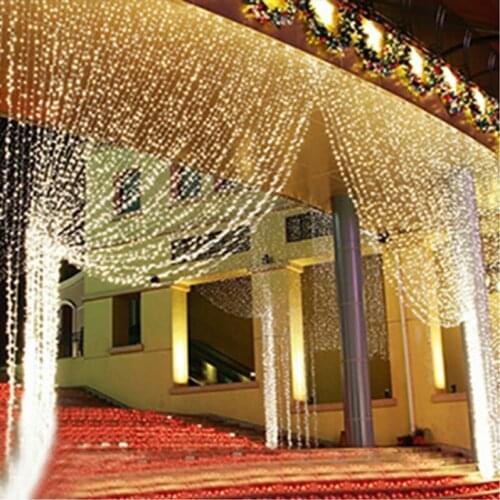 New Year 3x3/3x6m led icicle curtain fairy string light fairy light 300led Christmas light for Wedding home window party decor