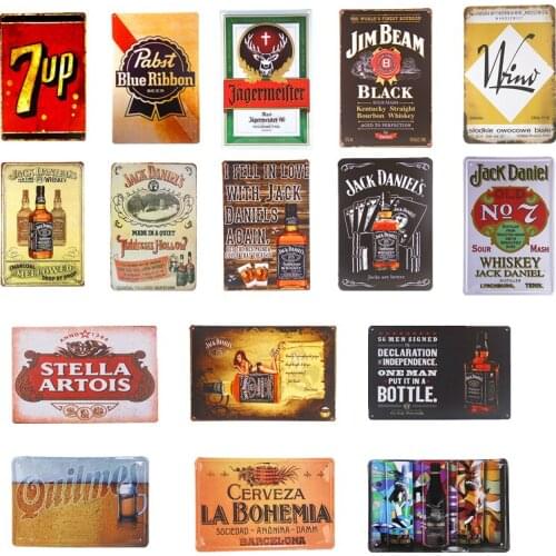 7 Up Stella Artois Beer Poster Metal Tin Signs Bar Pub Cafe Decoration Art Plaque Retro Tavern Home Wall Decor