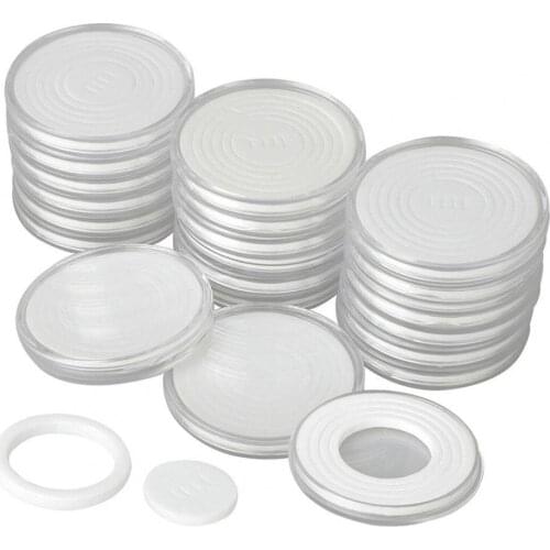 20Sets 46mm Coin Holder Capsule Protector Collection Clear Coin Storage Box Coin Collecting Box Storage Case for Awards Ceremony