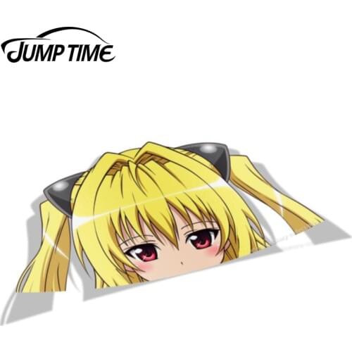 Jump Time 13cm x 7.2cm Konjiki no Yami To LOVE Ru BIG HEAD Car Stickers Waifu Decals Motor Laptop Car Accessories Decorative