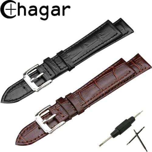 18mm 19mm 20mm 21mm 22mm 24mm High quality New watch bracelet belt black genuine leather strap wristwatch watches Women