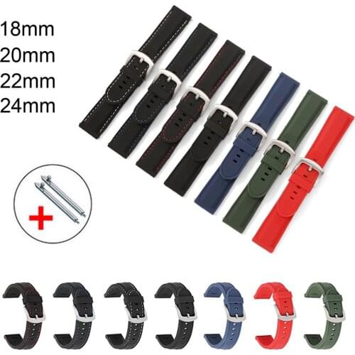 Sport Silicone Strap 18mm 20mm 22mm 24mm Watch Band Bracelet for Samsung Galaxy Watch Active2 42/46mm Gear S3 Huawei GT Amazfit