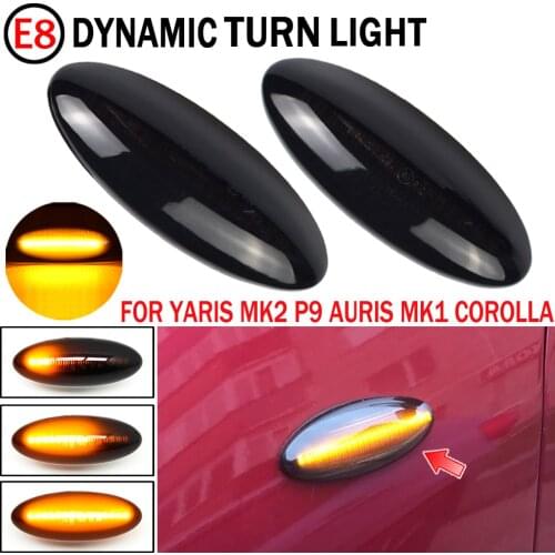 A Pair LED Car Dynamic Side Marker Signal Lamp Turn Signal Light Blinker Light For Toyota Yaris COROLLA Auris Mk1 E15 RAV4 Mk3