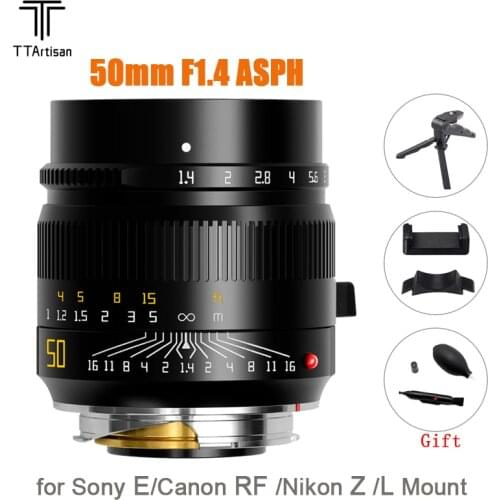 TTArtisan 50mm F1.4 ASPH Full Frame Manual Focus Lens for Sony E Canon RF Nikon Z Sigma Lumix Leica L Mount Cameras lenses