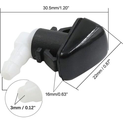 Universal Car Windshield Washer Nozzle Cleaning Sprayer Water Spray Nozzle for Car 30.5 x 22mm Windscreen Wipers Washer