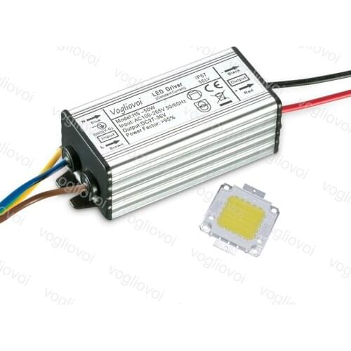 Vogliovoi 50W LED Transformer +Chip Low Current 85~265V Waterproof Aluminum 3000K/6500K For Floodlights Highbay DIY