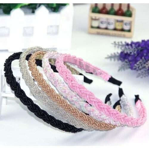 Xiwstar 4Pcs Elegant Womens Beaded Hairband Hairwear Hair Hoop Headband Hair Band Accessories