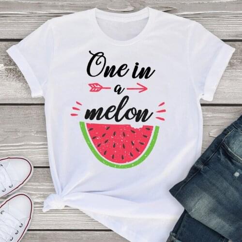 Women Graphic Short Sleeve Watermelon Cute Fruit Beach Summer Lady Womens Clothing Tops T-Shirt Shirt Tees Female T Shirt