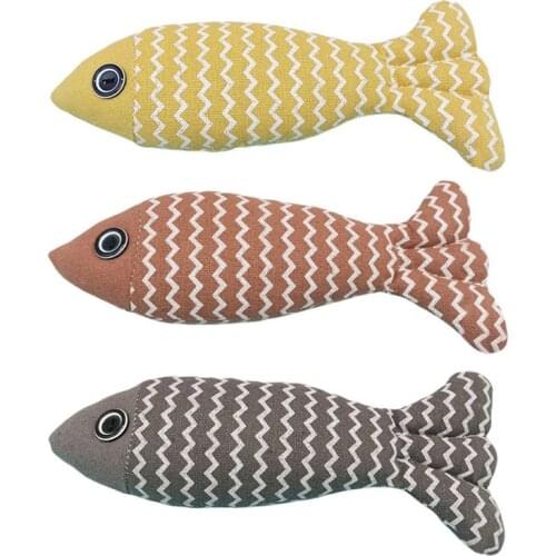 Canvas Fish Dog Chew Toy For Large And Small Dogs Pet Cat Dog Grinding Teeth Plush Fish Toy Interactive Pet Accessories