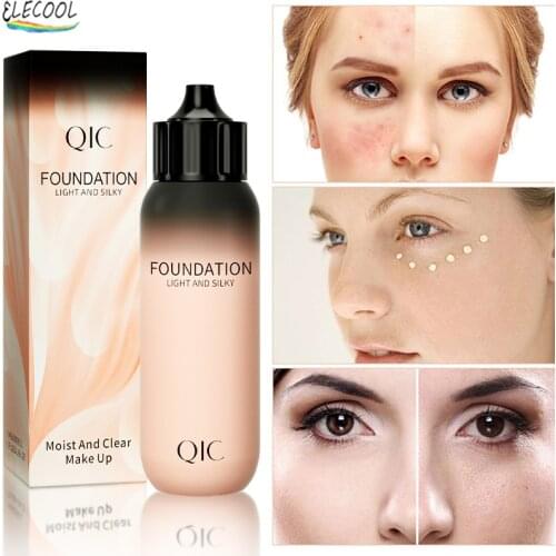 ELECOOL Base Face Liquid Foundation Cream Cosmetics Full Coverage Concealer Oil-control Easy To Wear Soft Face Makeup Foundation