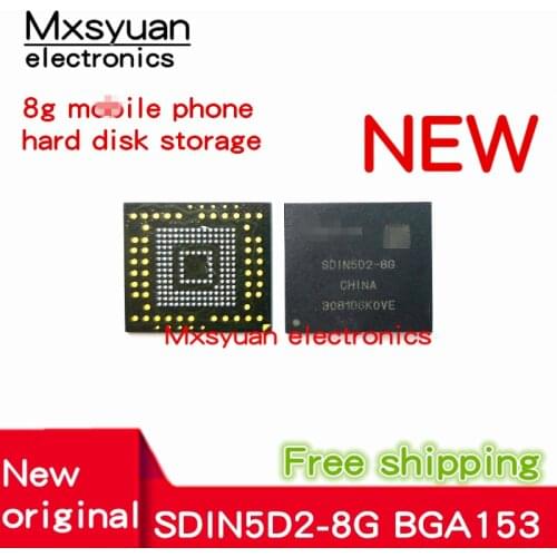 1PCS~10PCS/LOT SDIN5D2-8G BGA153Ball EMMC 8GB Mobilephone Memory New original and Second-hand Soldered Balls Tested OK