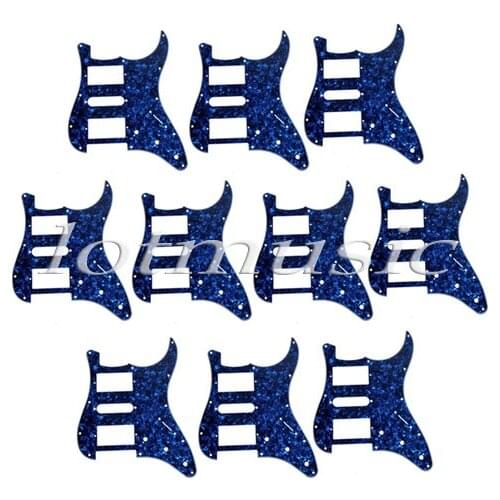 10pcs guitar pickguard 3 ply 11 holes HSH for strat replacement blue pearl or Red Pearl or Black