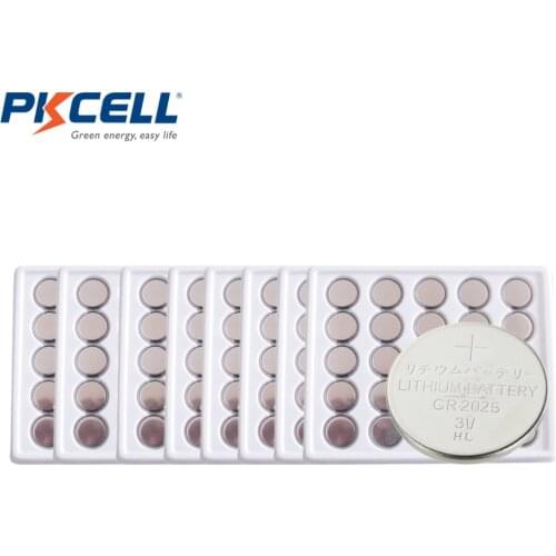 1000Pcs PKCELL CR2025 2025 DL2025 3V Lithium Battery Button Cell Battery