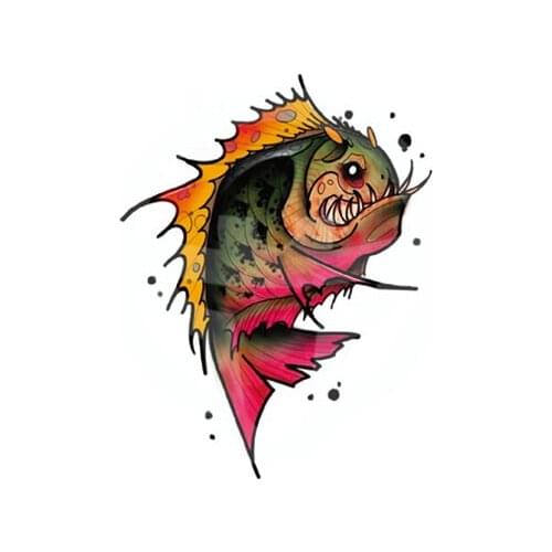 102MM×132MM tattoo pattern template tattoo stickers waterproof female long-lasting piranha