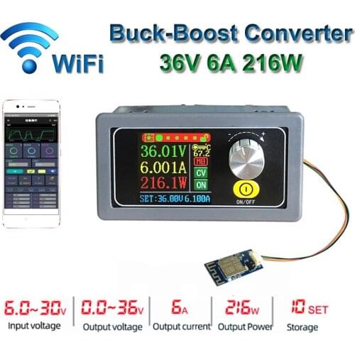 216W 36V 6A WiFi App DC/DC Buck Boost Converter CC CV Variable DC Power Supply Module Adjustable Voltage Regulator LED Driver