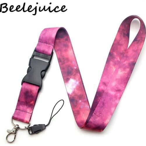 24pcs Star Nebula Lanyard Badge ID Mobile Phone Rope Key Lanyard Neck Straps Accessories webbings ribbons gifts