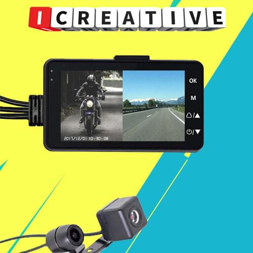 3 Inch 720P HD Motorcycle Recorder Motorcycle Driving Recorder Waterproof Front and Rear Double Lens Dash Camera