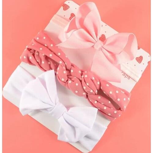 3Pcs/Set High Quality Elastic Baby Headband Bows Knotted Newborn Baby Girl Hair Accessories Girls Newborn Hair Band Turban Set