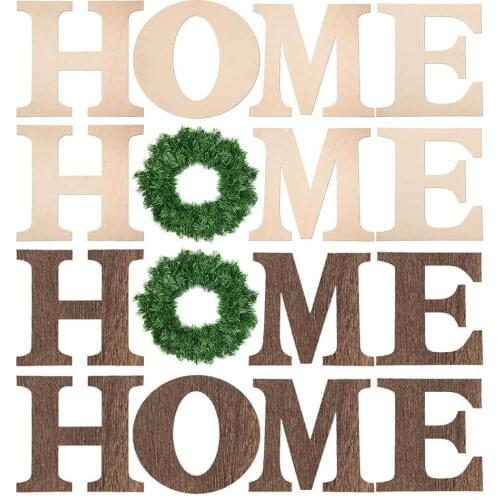 4Pcs/Set Wooden HOME Letter DIY Handcrafted Pendant Wall Handicraft Ornament Household decorative arts crafts Home Decor