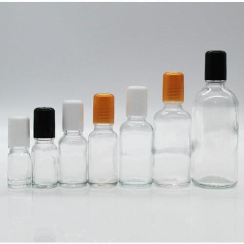5ml 10ml Clear Thick Glass Roll On Essential Oils Perfume Bottles With Stainless Steel Roller Ball F027