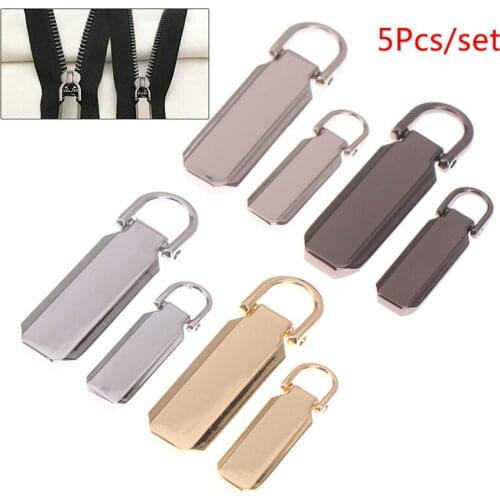 5PCS Metal Zipper Head Zip Puller Detachable Zipper Repair Kits DIY Handmade Bag