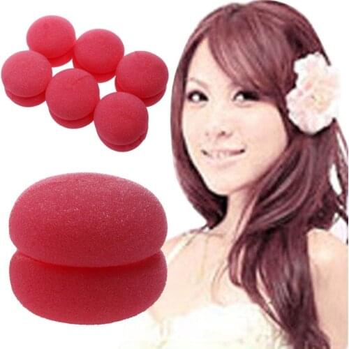 6pcs Balls Hair Rollers Curlers Bun Round DIY Soft Foam Sponge Tools