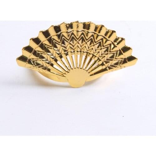 6pcs Golden Fan Napkin Buckle Napkin Ring Hotel Club Model House Props Decoration Decoration Light Luxury Gold Plated Buckle