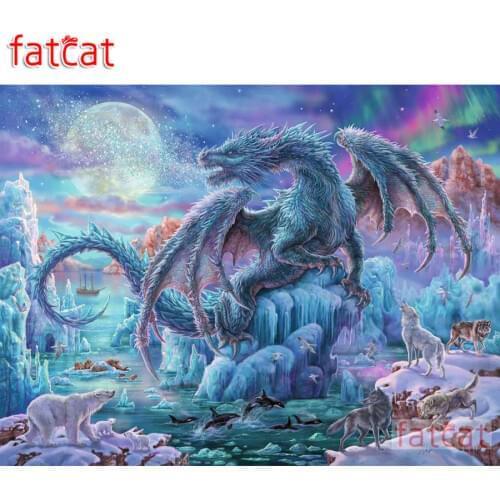FATCAT Moon dragon Diamond Painting Full Square Round Drill Diy 5D Diamond Embroidery Animals Mosaic Needlework decor AE1301