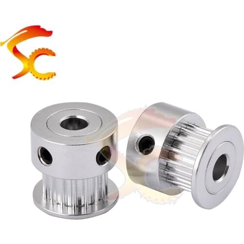 Aluminum timing pulley T2.5 16 teeth bore 5mm 6.35mm 8mm fit for T2.5 belt width 6mm T2.5-16T-5B-6 3d printer pulley 1pcs