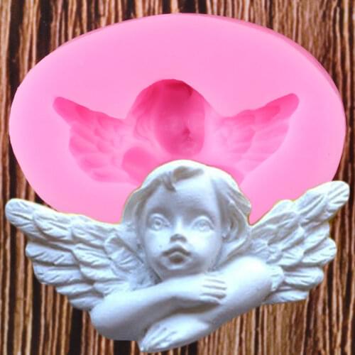 Angel Baby Silicone Cake Molds Baby Birthday Cupcake Topper Fondant Cake Decorating Tools Candy Clay Chocolate Gumpaste Moulds