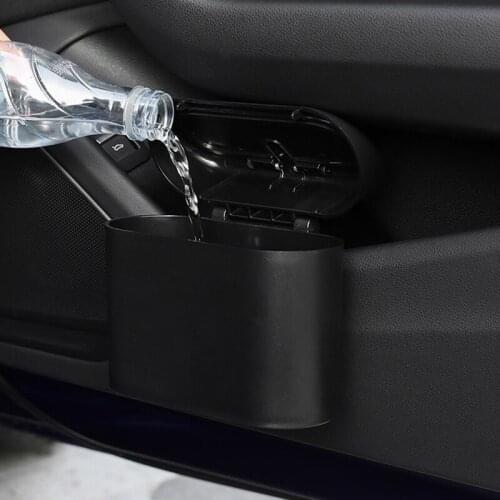 Car Trash Bin Hanging Vehicle Garbage Dust Case Storage Box Trash Can Snap-on Waste Bin Large Capacity Storage Box