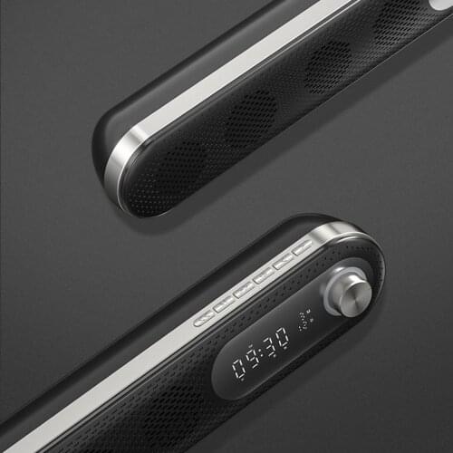 Wireless Portable Bluetooth Speaker Subwoofer Soundbar Home Surround Superbass Column Music Center with Alarm Clock