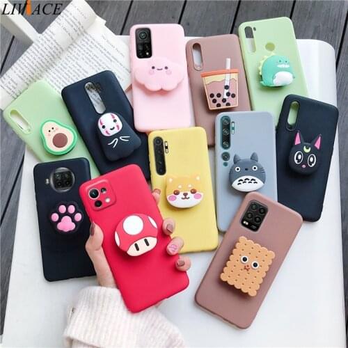 Silicone Cartoon Phone Holder Case For Xiaomi Mi11 Mi 10 pro lite note 10 pro 10t xiomi mi10 lite note10 mi10 stand back cover
