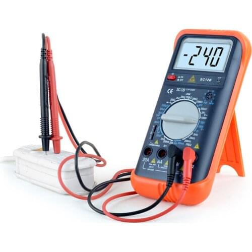 Mini LCD Digital Multimeter Ammeter Voltmeter Resistance Capacitance AC/DC Current Voltage Professional Gauge Testing Meter
