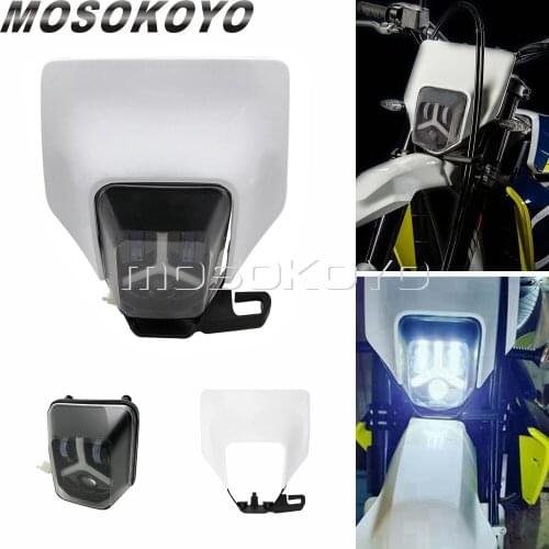 Motocross Headlight w/ Mask Supermoto Headlamp Fairing Dual Sport 2500800100028 LED Lamp for FE 350 450 501 250 TE 300