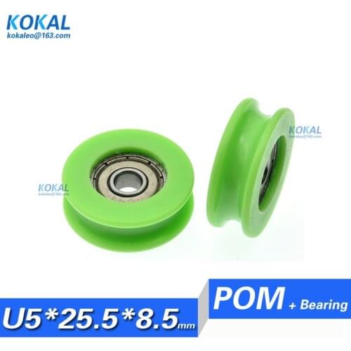 Hot sale 1PCS green color 625zz 625 ball bearing sliding window and door pulley u groove guide minsize roller 5X25.5X8.5mm