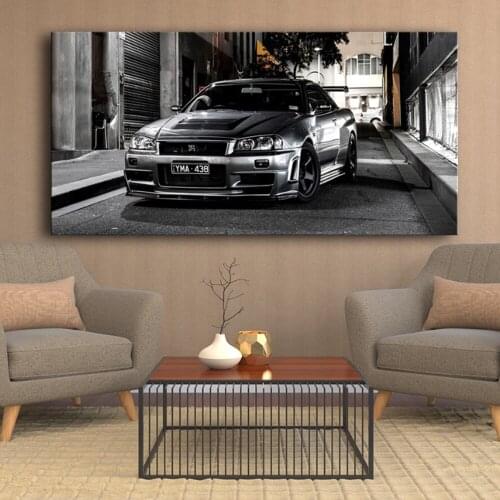 Canvas Paintings HD Print Frame Sports car Artwork Modern Nissan Skyline Car Pictures Bedside Home Decor Wall Art Posters