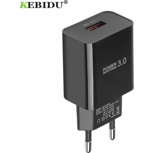 KEBIDU 18W Quick Charge 3.0 USB Charger QC 3.0 Fast Charge Mobile Phone Charger Portable Travel Wall USB Power Charging Adapter
