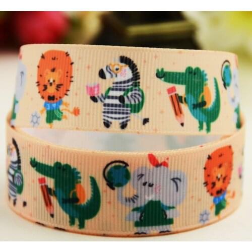 22mm 25mm 38mm 75mm Animals Cartoon printed Grosgrain Ribbon party decoration 10 Yards X-02770