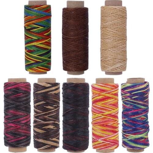 LMDZ 8 Colors Leather Thread - 150D 1mm Waxed Thread Cord, Hand Stitching Waxed Leather Thread, Waxed Thread for Bracelets
