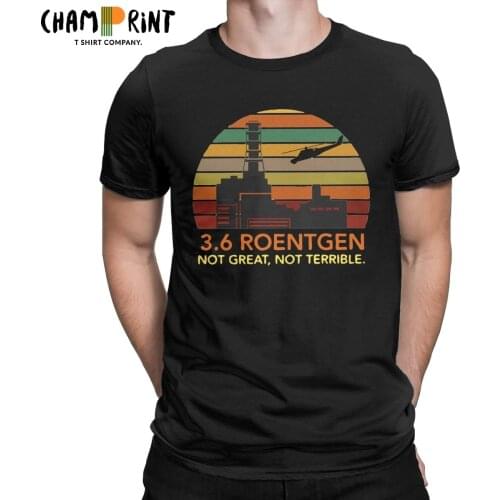 Mens Chernobyl 3.6 Roentgen T Shirt Pure Cotton Clothes Unique Short Sleeve Crewneck Tees Big Size T-Shirt