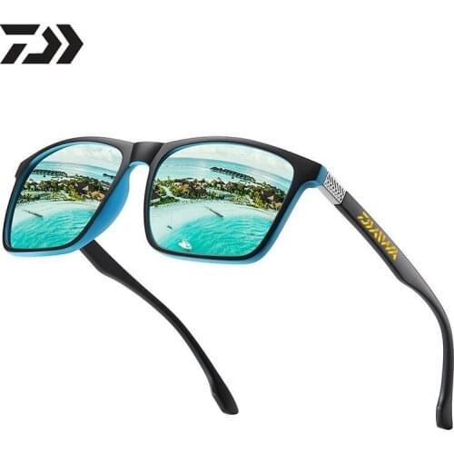 2021 New Men Uv400 Daiwa Glasses Polarized Fishing Glasses Classic Square Sunglasses Anti-Uv Outdoor Sports Riding Sunglasses