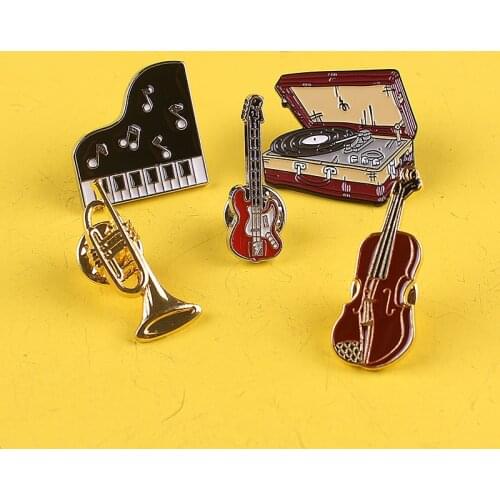 Musical Instrument Brooches Badges on Backpack Guitar Badge Piano Enamel Pins for Backpacks Clothes Lapel Pin Badges for Clothes