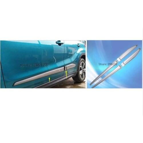 ABS Side Door Body Molding Cover Trim Protection Decoration 4 pcs / set Accessories Fit For Suzuki Vitara 2016 2017