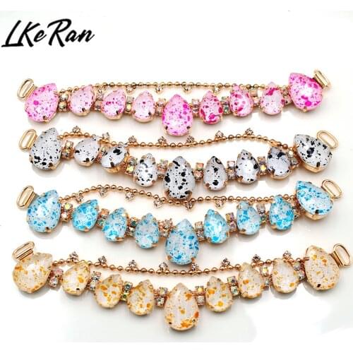 New 2021 Shiny 1Pcs 135X28mm Creativity Crystal Rhinestone Buckles Swimsuit Decorative Chain, Bikini Connector DIY Accessories