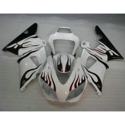 Custom Motorcycle injection mold ABS plastic fairings kit for YAMAHA 1998 1999 YZF R1 98 99 red flame in white fairing set