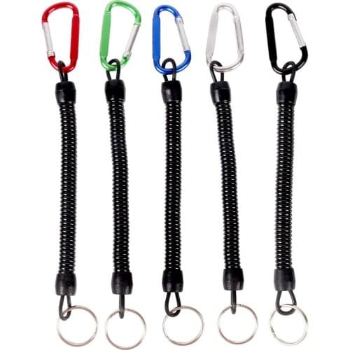 Portable Fishing Lanyard Spring Elastic Rope Plastic Retractable Tether Outdoor Portable Fishing Lanyards Security Gear Tool