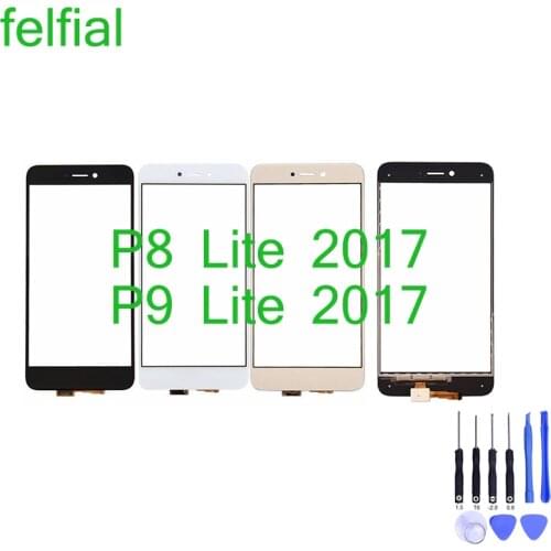 For Huawei P8 Lite 2017 Touch Screen Sensor Digitizer Glass Lens Front Panel P9 Lite 2017 LCD Outer Glass Replacement